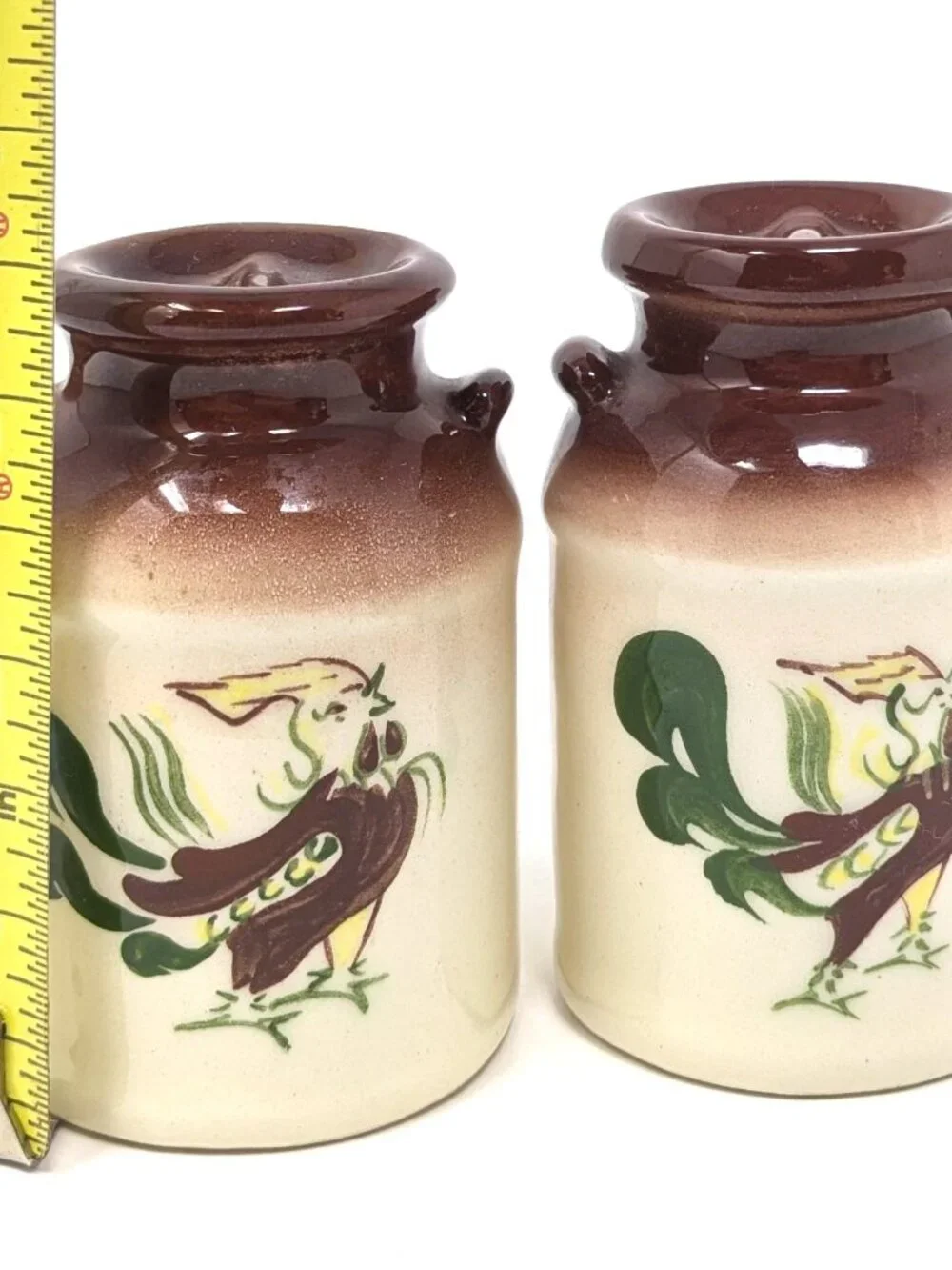 VTG Brock of California Chanticleer Rooster Salt & Pepper Shakers Milk Can 50s